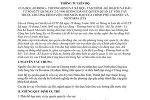 Thông tư liên bộ 02/TT-LB hướng dẫn uỷ quyền quản lý vốn vay thuộc chương trình viện trợ nhân đạo Chính phủ CHLB Séc và Slovakia