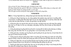 Nghị định 07-CP quản lý giống cây trồng