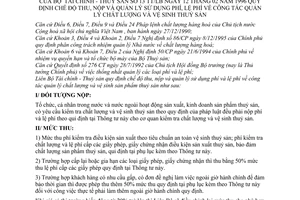 Thông tư liên tịch 13TT/LB quy định chế độ thu nộp quản lý sử dụng phí lệ phí công tác quản lý chất lượng vệ sinh thuỷ sản