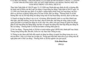 Thông tư 04/LĐTBXH-TT hướng dẫn ký kết hợp đồng lao động hoạt động văn hoá, dịch vụ