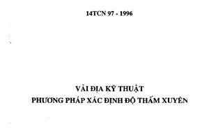 Tiêu chuẩn ngành 14TCN 97:1996 về Vải địa kỹ thuật phương pháp xác định độ thấm xuyên