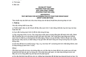 Tiêu chuẩn ngành 14TCN 96:1996 về Vải địa kỹ thuật phương pháp xác định chịu chọc thủng (phương pháp rơi côn)