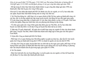 Chỉ thị 05/CT-UB-NCVX tập trung thực hiện cấp bách hoàn thành nhiệm vụ gọi công dân nhập ngũ năm 1996