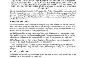 Thông tư 01/BXD-QLN hướng dẫn chuyển giao nhà sở hữu Nhà nước diện được bán từ cơ quan hành chính sự nghiệp, lực lượng vũ trang doanh nghiệp Nhà nước