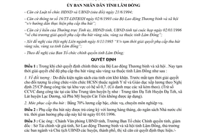 Quyết định 231/QĐ-UB-TC tạm thời giải quyết chế độ phụ cấp thu hút vùng sâu khó khăn Lâm Đồng 1996