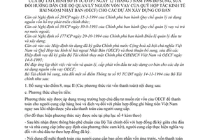 Thông tư 18TC/ĐTPT sửa đổi chế độ quản lý nguồn vốn vay Quỹ Hợp tác kinh tế hải ngoại Nhật Bản (OECF) dự án xây dựng cơ bản