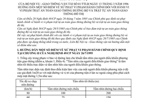 Thông tư liên bộ 01/TTLB xử phạt vi phạm hành chính vi phạm trật tự an toàn giao thông đường bộ đô thị