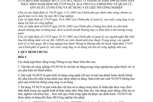 Thông tư 11-TT/CNCL quản lý sản xuất cung ứng sử dụng vật liệu nổ công nghiệp hướng dẫn Nghị định 27/CP