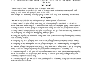 Nghị định 14-CP quản lý giống vật nuôi