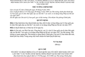 Quyết định 176-TTg quy chế tổ chức hoạt động Ủy ban quốc gia tổ chức Hội nghị cấp cao lần thứ 7 các nước có sử dụng tiếng Pháp 1997 tại Hà Nội