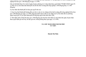 Công văn 858/UB-KT thu thuế sử dụng đất nông nghiệp từ 01/02/1996