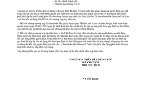 Công văn 978/UB-KT thu tiền sử dụng đất ở