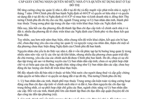 Chỉ thị 191/TTg đẩy mạnh bán nhà ở thuộc sở hữu nhà nước cho người đang thuê cấp giấy chứng nhận quyền sở hữu nhà ở quyền sử dụng đất tại đô thị