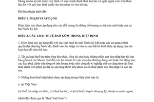 Hiệp định tránh đánh thuế hai lần ngăn ngừa việc trốn thuế lậu các loại thuế giữa Việt Nam Ucraina