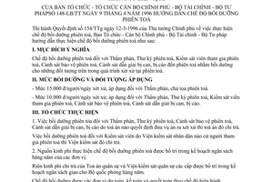 Thông tư liên tịch 148-LB/TT hướng dẫn bồi dưỡng phiên toà