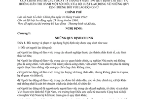 Nghị định 23-CP hướng dẫn thi hành Bộ luật Lao động quy định riêng lao động nữ