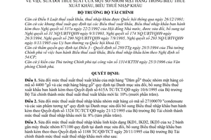 Quyết định 397 TC/QĐ/TCT sửa đổi thuế suất nhóm mặt hàng trong Biểu Thuế Xuất khẩu, Biểu Thuế Nhập khẩu