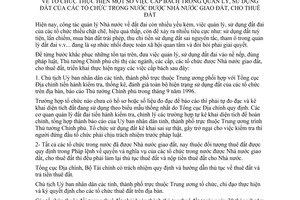 Chỉ thị 245-TTg thực hiện cấp bách quản lý sử dụng đất tổ chức trong nước được nhà nước giao đất cho thuê đất