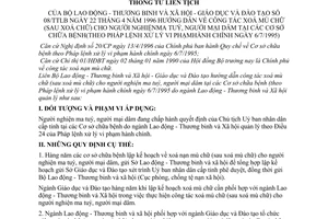 Thông tư liên bộ 08/TTLB công tác xoá mù chữ (sau xoá mù chữ) cho người nghiện ma tuý, người mại dâm