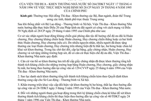 Công văn 264/TĐKT thực hiện NĐ 28/CP