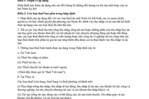 Hiệp định tránh đánh thuế hai lần thuế thu nhập tài sản giữa Việt Nam Thuỵ Sỹ 1996