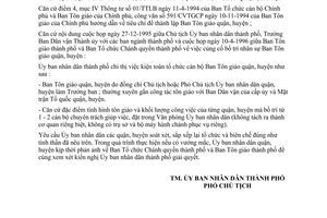 Chỉ thị 17/CT-UB-NC kiện toàn tổ chức, bố trí nhân sự ban tôn giáo quận, huyện Hồ Chí Minh