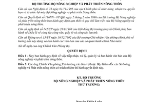 Quyết định 552 NN-VP/QĐ năm 1996 Quy định ban hành văn bản của Bộ nông nghiệp