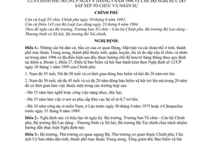 Nghị định 29-CP chế độ nghỉ hưu do sắp xếp tổ chức và nhân sự