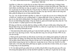 Chỉ thị 298-TTg kiểm điểm đánh giá 5 năm thi hành luật Bảo vệ, chăm sóc giáo dục trẻ em
