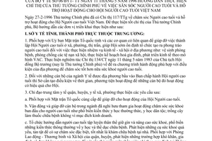 Thông tư 06/BYT-TT hướng dẫn Chỉ thị Thủ tướng Chính phủ chăm sóc người cao tuổi hỗ trợ Hội người cao tuổi