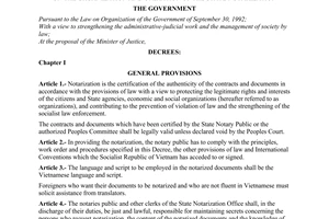 Decree No. 31-CP of May 18, 1996, of the Government on the organization and operation of the state notarization