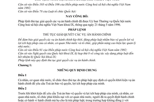 Pháp lệnh Thủ tục giải quyết vụ án hành chính 1996 49 L/CTN