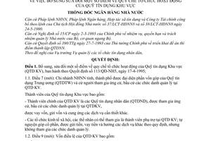 Quyết định 142/QĐ-NH17 sửa đổi quy chế tổ chức hoạt động Quỹ tín dụng Khu vực