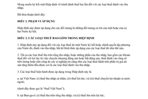 Hiệp định tránh đánh thuế hai lần các loại thuế đánh vào thu nhập giữa Việt Nam Bun-Ga-Ri