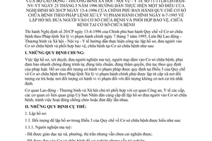 Thông tư liên bộ 11/TTLB/LĐTBXH-NV-YT lập hồ sơ, đưa người chữa bệnh phối hợp bảo vệ chữa bệnh