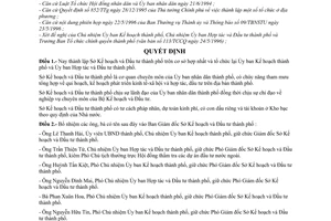 Quyết định 2559/QĐ-UB-NC thành lập Sở Kế hoạch và Đầu tư