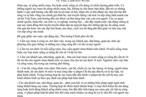 Chỉ thị 351-TTg cấm say rượu