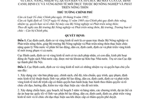 Quyết định 353-TTg chức năng, nhiệm vụ, quyền hạn tổ chức bộ máy Cục Định canh, định cư vùng kinh tế mới thuộc Bộ Nông nghiệp phát triển nông thôn