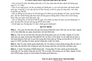 Quyết định 2683/QĐ-UB-NC giao chỉ tiêu biên chế - quỹ tiền lương hành chính sự nghiệp 1996