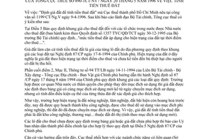 Công văn 890-TCT/NV7 tính tiền thuê đất