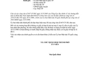 Công văn 1837/UB-QLĐT hướng dẫn xác nhận đất ở hợp lệ theo công văn 647 CV/ĐC