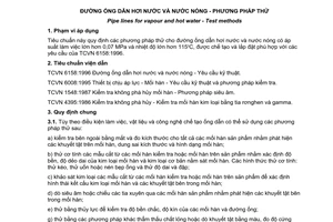 Tiêu chuẩn quốc gia TCVN 6159:1996 vê đường ống dẫn hơi nước và nước nóng - Phương pháp thử do Bộ Khoa học Công nghệ và Môi trường ban hành
