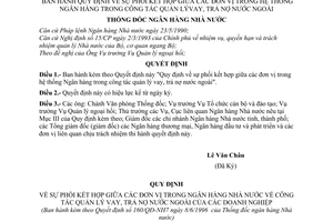 Quyết định 160/QĐ-NH7 quy định phối kết hợp giữa đơn vị trong hệ thống ngân hàng công tác quản lý vay, trả nợ nước ngoài