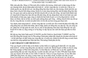 Chỉ thị 393-TTg quy hoạch dân cư, tăng cường cơ sở hạ tầng, sắp xếp sản xuất vùng dân tộc miền núi