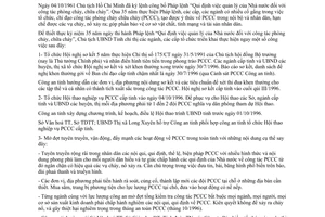 Chỉ thị 17/CT-UB năm 1996 quản lý của Nhà nước công tác phòng cháy chữa cháy An Giang