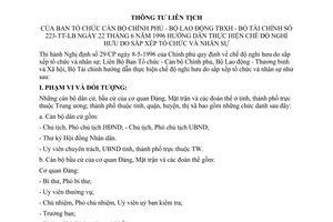 Thông tư 223/TT-LB hướng dẫn chế độ nghỉ hưu sắp xếp tổ chức nhân sự