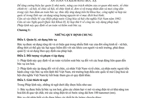 Pháp lệnh An toàn và kiểm soát bức xạ 1996 50-L/CTN