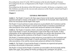 Resolution No. 301-NQ/UBTVQH of June 25,1996, on the concrete tasks and powers of the People’s Council and People’s Committee at each level