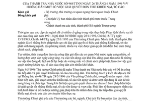 Công văn 968/TTNN hướng dẫn giải quyết đơn thư khiếu nại, tố cáo