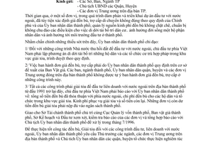 Công văn 2087/UB-QLĐT năm 1996 giá đền bù trợ cấp di chuyển công trình giải tỏa